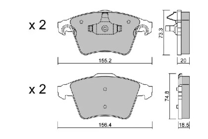 Дисковой тормозной механизм AISIN для VW MULTIVAN V (7HM, 7HN, 7HF, 7EF, 7EM, 7EN) 1.9 TDI